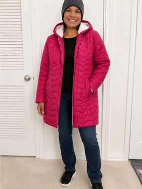 Big Chill women’s size M Red winter long Hooded Puffer Coat